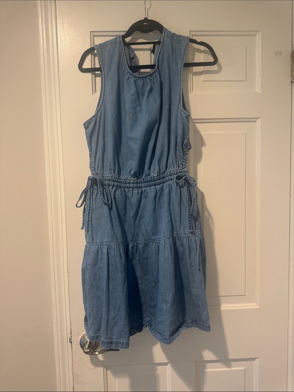 Gap Sleeveless Denim Cut Out Waist Dress